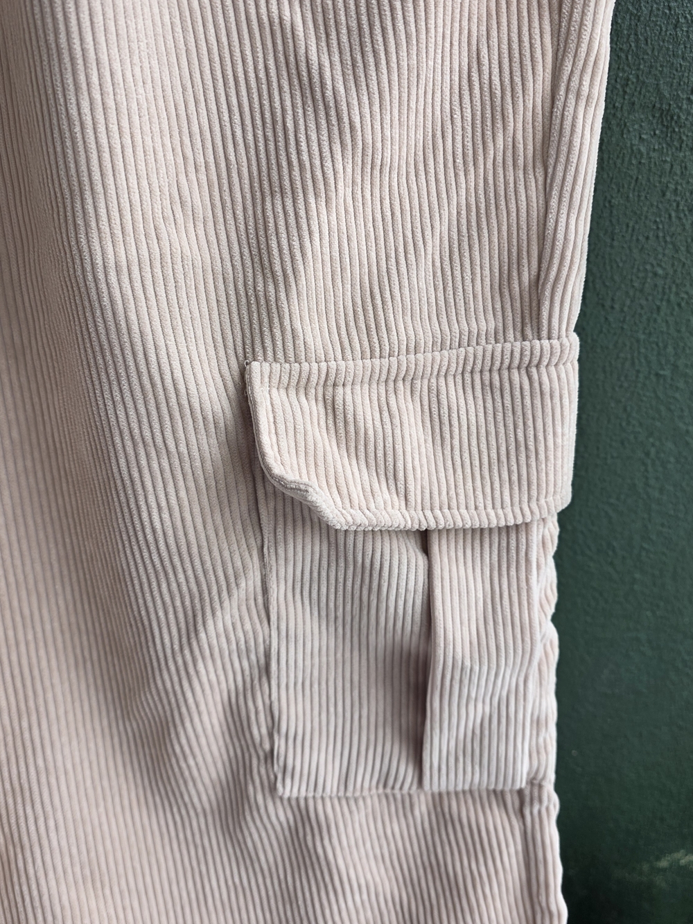 SHEIN Wide-Leg Corduroy Cargo Pants - Blush Pink Beige - Picture 4 of 11